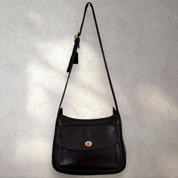 Vintage‎ Coach Taft Black Leather Bag 9980 Shoulder Crossbody Messenger
